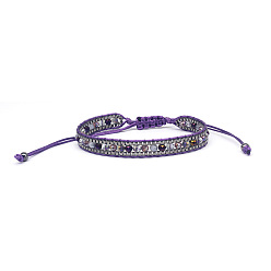 deep purple Bohemian Crystal Beaded Friendship Bracelet for Women