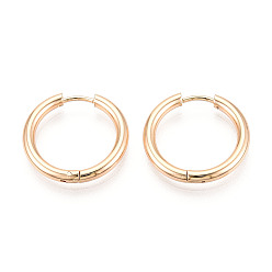 Настоящее золото 18K Серьги из 304 нержавеющей стали, ионное покрытие (ip), реальный 18 k позолоченный, 20x21x2.5 мм