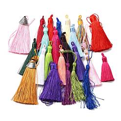Mixed Color Multi-style Polyester Tassel Pendants, Mixed Color, 80~135x15~35x4~9.5mm, Hole: 4.7x3mm