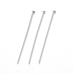 Stainless Steel Color 304 Stainless Steel Flat Head Pins, Stainless Steel Color, 38x0.8mm, Head: 2mm