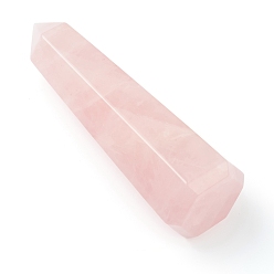 Rose Quartz Pointed Natural Rose Quartz Display Decoration, Healing Stone Wands, for Reiki Chakra Meditation Therapy Decos, Faceted, Bullet, 26~27.5x80~82.5mm