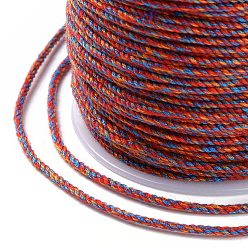FireBrick Macrame Cotton Cord, Braided Rope, with Plastic Reel, for Wall Hanging, Crafts, Gift Wrapping, FireBrick, 1.2mm, about 49.21 Yards(45m)/Roll