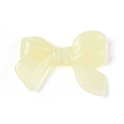 Светло-желтый Акриловый шарик, имитация желе, бантом, светло-желтый, 23.7x32.7x7.3 мм, отверстие : 3.8 мм, Около 240 шт / 500 г