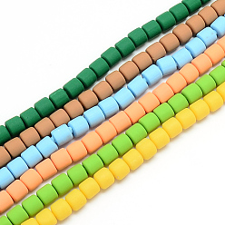 Mixed Color Polymer Clay Bead Strands, Column, Mixed Color, 5~7x6mm, Hole: 1.5~2mm, about 61~69pcs/strand, 15.74 inch