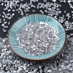 (HTL2598) Шелковый Бледно-серый Миюки половина бусины тила, японский бисер, 2 отверстие, (htl 2598) шелк бледно-серый, 5x2.3x1.9 мм, отверстие : 0.8 мм, Около 250 шт / 10 г