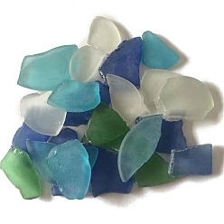 Random Color Glass Cabochons, Large Sea Glass, Tumbled Frosted Beach Glass for Arts & Crafts Jewelry, Irregular Shape, Random Color, 20~50mm, about 1000g/bag
