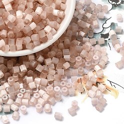 PeachPuff Glass Seed Beads, Imitation Cat Eye, Round Hole, Hexagon, PeachPuff, 3.5x3.8x3.5mm, Hole: 1mm, 409pcs/pound