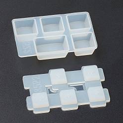 White DIY Tab Keycap Silicone Mold, with Lid, Resin Casting Molds, For UV Resin, Epoxy Resin Craft Making, White, 70x46x14mm