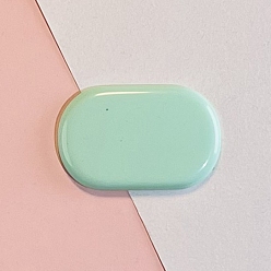 Aquamarine Plastic Snap Hair Clip Finding, Oval, Aquamarine, 43x28mm