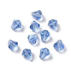 Royal Blue Glass Imitation Austrian Crystal Beads, Faceted, Diamond, Royal Blue, 10x9mm, Hole: 1mm