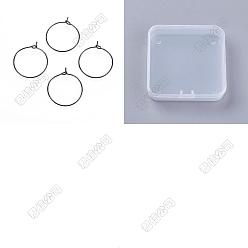 Черный 100шт. ионного покрытия (IP) 316l фурнитура для сережек-колец из хирургической нержавеющей стали, Винные стекла, чёрные, 20x0.7 мм, 100 шт / комплект