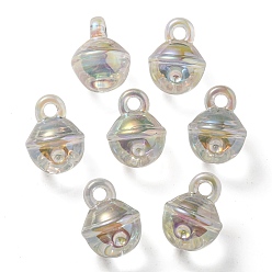 Clear UV Plating Rainbow Iridescent Transparent Acrylic Pendant, Bell Charms, Clear, 20.5x15.5mm, Hole: 3.5mm
