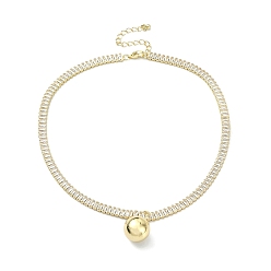 Real 18K Gold Plated Brass Ball Charm Bracelets, Cubic Zirconia Tennis Bracelets for Women, Real 18K Gold Plated, 13 inch(33cm)