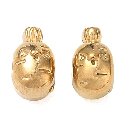 Real 18K Gold Plated 304 Stainless Steel Beads, Carrot, Ion Plating(IP), Real 18K Gold Plated, 9x5.5x7mm, Hole: 2.3mm
