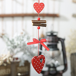 Heart Wood Pendant Decoration, Christmas Tree Hanging Ornaments, for Party Gift Home Decoration, Heart, 190x50mm
