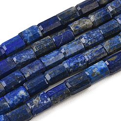 Ляпис-Лазурь Нитки бусины из натурального ляписа-лазури, граненые, колонка, 9.5~10x7~7.5 мм, отверстие : 1.4 мм, около 39 шт / нитка, 14.96'' (38 см)