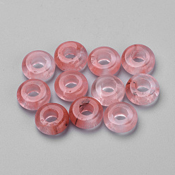 Cherry Quartz Glass Cherry Quartz Glass Beads, Rondelle, 10.5x4.5mm, Hole: 4mm
