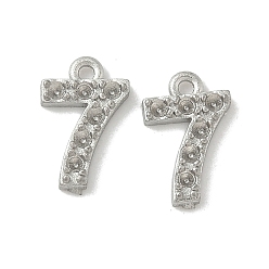 Нержавеющая Сталь Цвет 304 Настройки горный хрусталь из нержавеющей стали кулон, число, цвет нержавеющей стали, 8.5x5x1.5 мм, отверстие : 0.8 мм, пригодный для стразов 1 мм