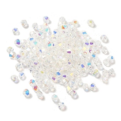 Clear AB Transparent Glass Beads, Faceted, Bicone, Clear AB, 3.5x3.5x3mm, Hole: 0.8mm, 720pcs/bag. 