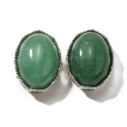 Зеленый Авантюрин Многорядные звенья из натурального зеленого авантюрина, овальные, без кадмия и без свинца, платина, 20.5x15.5x10.5 мм, отверстие : 2 мм