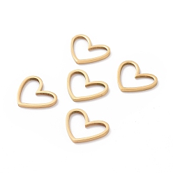 Real 18K Gold Plated 201 Stainless Steel Linking Rings, Laser Cut, Asymmetrical Heart, Real 18K Gold Plated, 10.5x13x1mm.
