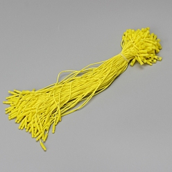 Yellow Polyester Snap Lock Hang Tag String, Loop Fastener Hook Ties, Yellow, 20x0.28cm
