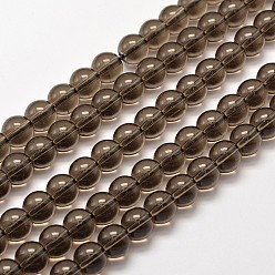 Coffee Dyed Synthetic Quartz Round Bead Strands, Coffee, 4mm, Hole: 1mm, about 100pcs/strand, 15.7 inch