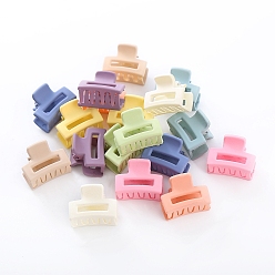 Mixed Color Rectangle Plastic Claw Hair Clips, with Iron Findings, for Girls, Mixed Color, 25mm