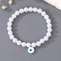 White bracelet Vintage Devil Eye Bracelet: Elegant and Versatile Pearl Hand Chain