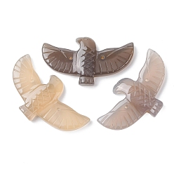 Серый агат Большие резные подвески из натурального серого агата, подвески с голубями мира, 28~29x51~52x6~6.5 мм, отверстие : 1.2 мм