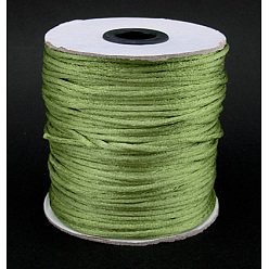 Темно-оливково-зеленый Нейлоновая нить, гремучий атласный шнур, темно-оливковый зеленый, 2 мм, 100 ярдов / рулон (300 футов / рулон)
