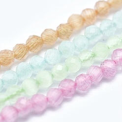 Mixed Color Cat Eye Beads Strands, Round, Faceted, Mixed Color, 2mm, Hole: 0.2mm, 14.17 inch(36cm), 174~184pcs/strand
