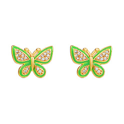 ZJ7819 Copper-studded zircon earrings for women dripping oil rainbow flower lips bee niche design fashion earrings