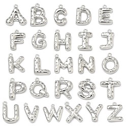 Платина Латунные микропаве прозрачные подвески с фианитом, буква az чары, без кадмия и без свинца, долговечный, стойки покрытие, платина, 20~22x13~23x4~5 мм, отверстие : 1.5~1.8 мм