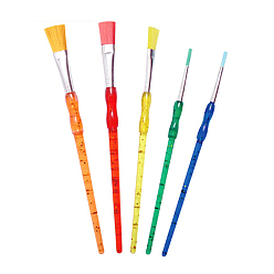 Разноцветный Пластиковая детская нейлоновая головка щетки темпера набор кистей, для художников кисти для рисования, красочный, 17 см, 5 шт / комплект