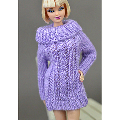 Medium Orchid Woolen Doll Sweater Dress, Doll Clothes Outfits, Fit for American Girl Dolls, Medium Orchid, 180mm