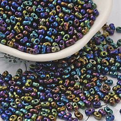 Colorful Opaque Glass Seed Beads, Peanut, Colorful, 3.5~4x2~2.5x2~2.3mm, Hole: 0.8mm