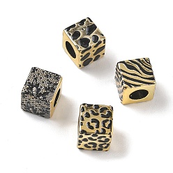 Gold Plating Acylic Enamel European Beads, Large Hole Beads, Cube, Gold, 11x11x10mm, Hole: 6mm