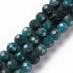Apatite Natural Apatite Beads Strands, Round, Faceted, 8mm, Hole: 1.2mm, about 47pcs/strand, 14.57 inch(37cm)