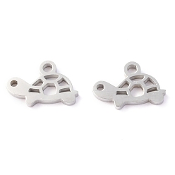 Stainless Steel Color 304 Stainless Steel Charms, Laser Cut, Tortoise, Stainless Steel Color, 12x7.5x1.5mm, Hole: 1.5mm