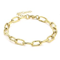 Golden Ion Plating(IP) 304 Stainless Steel Paperclip Chain Bracelets, Golden, 6-3/4 inch(17.1cm)