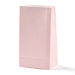 Pink Rectangle Kraft Paper Bags, None Handles, Gift Bags, Pink, 13x8x24cm