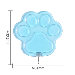 Deep Sky Blue Cat Claw Shaped Plastic Needle Threaders, Thread Guide Tools, with Nickle Plated Iron Hook, Deep Sky Blue, 3.36x3.1cm