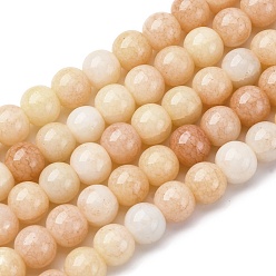 Bisque Ombre Effect Dyed Glass Beads Strands, Imitation Jade, Rondelle, Bisque, 8.5mm, Hole: 1.2mm, about 50~52pcs/strand, 14.33~15.31''(36.4~38.9cm)
