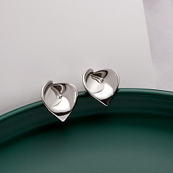 E1458-6 Geometric Metal Earrings with Tulip Heart Pendant and Circle Drop Jewelry