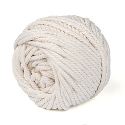 WhiteSmoke Macrame Cotton Cord, Twisted Cotton Rope, for Wall Hanging, Plant Hangers, Crafts and Wedding Decorations , WhiteSmoke, 6mm, about 54.68 yards(50m)/roll