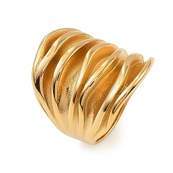 Золотой 304 кольца для пальцев из нержавеющей стали для женщин, золотые, 25.5 мм, размер США 7 1/4 (17.5 мм)