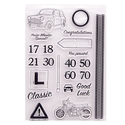 Clear Number TPR Plastic Stamps, for DIY Scrapbooking, Photo Album Decorative, Cards Making, Clear, 205x145mm