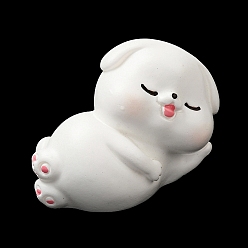 Snow Dog Resin Display Decorations, for Car or Home Office Desktop Ornaments, Snow, 38x19x26mm