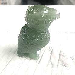 Зеленый Авантюрин Резные фигурки попугаев из натурального зеленого авантюрина, для украшения рабочего стола домашнего офиса, 35x35x60 мм